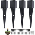 4 Pcs Heavy Duty Fence Post Anchor Ground Spike for Outdoor Use