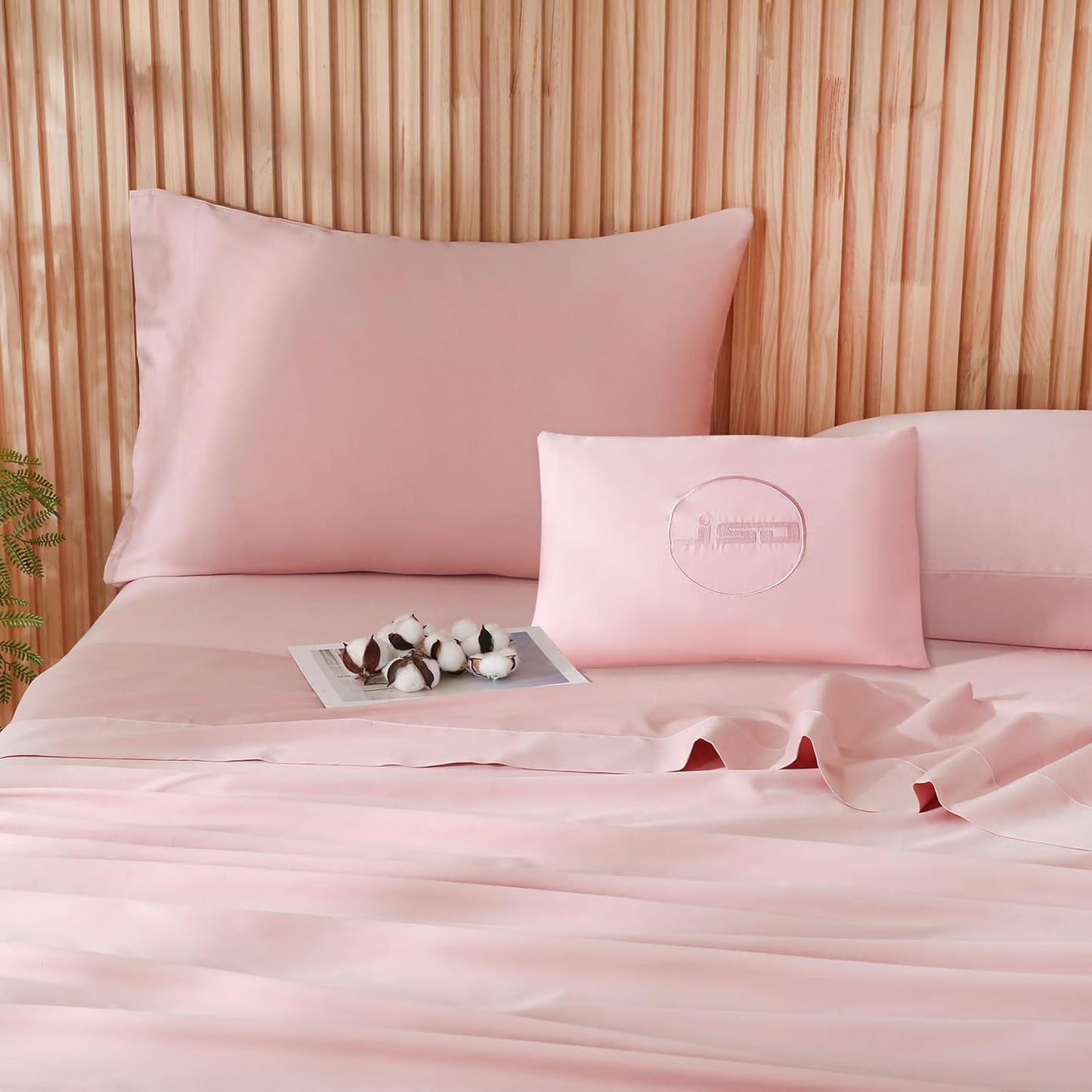 JSD 100% Cotton Sheet Set Queen - Dusty Pink Sateen Luxury