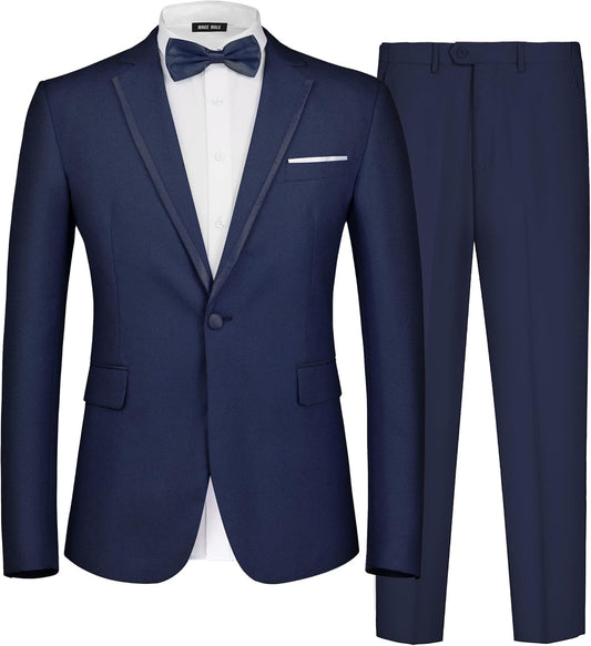 MAGE MALE Men's 2 Piece Suit Slim Fit Tuxedo for Any Occasion