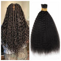 Kinky Straight Human Braiding Hair No Weft 100g (1Pack-4PCS) - Natural