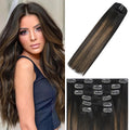 WindTouch Clip in Hair Extensions Dark Brown to Chestnut Brown