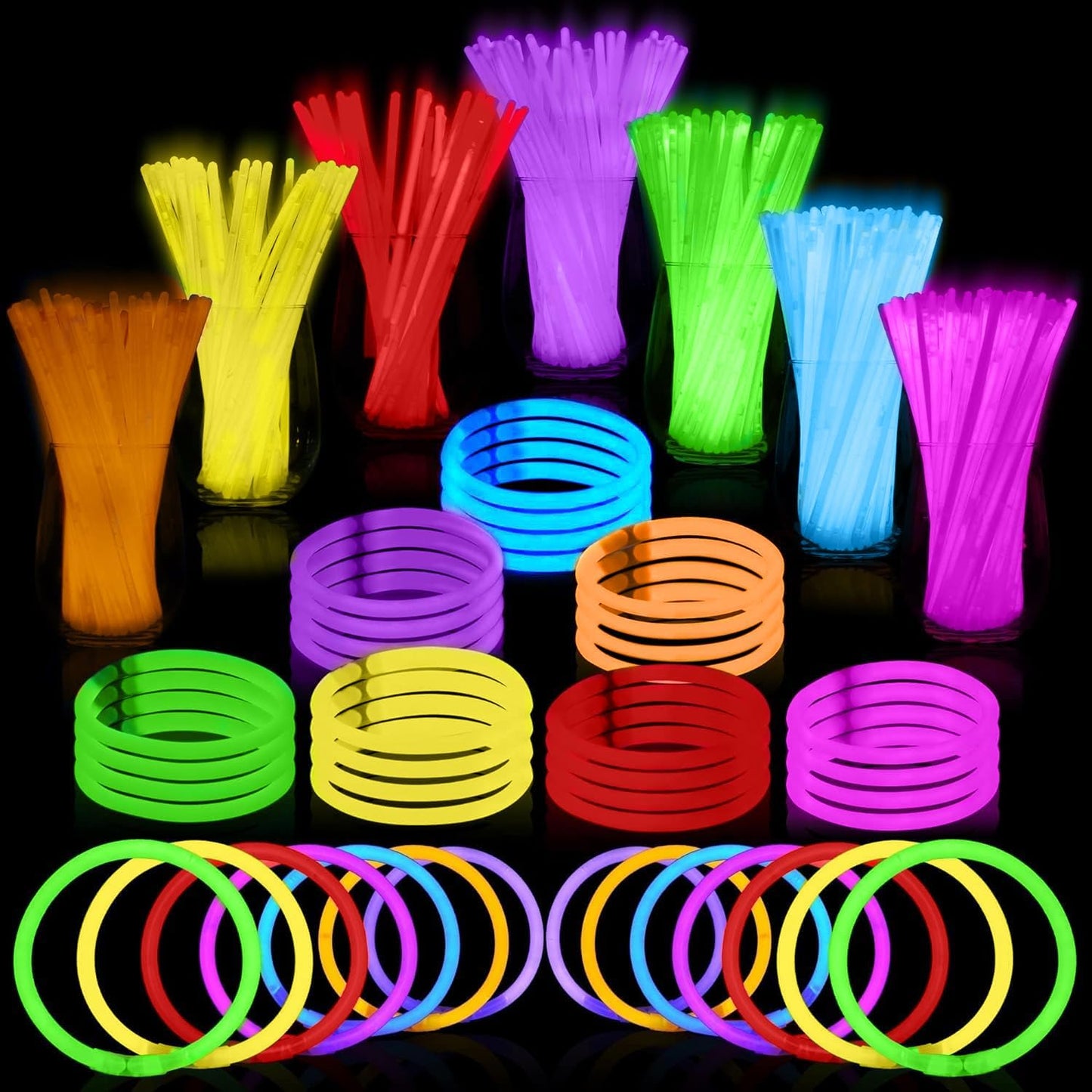 PartySticks Glow Sticks 800 Pack for Vibrant Glow Parties