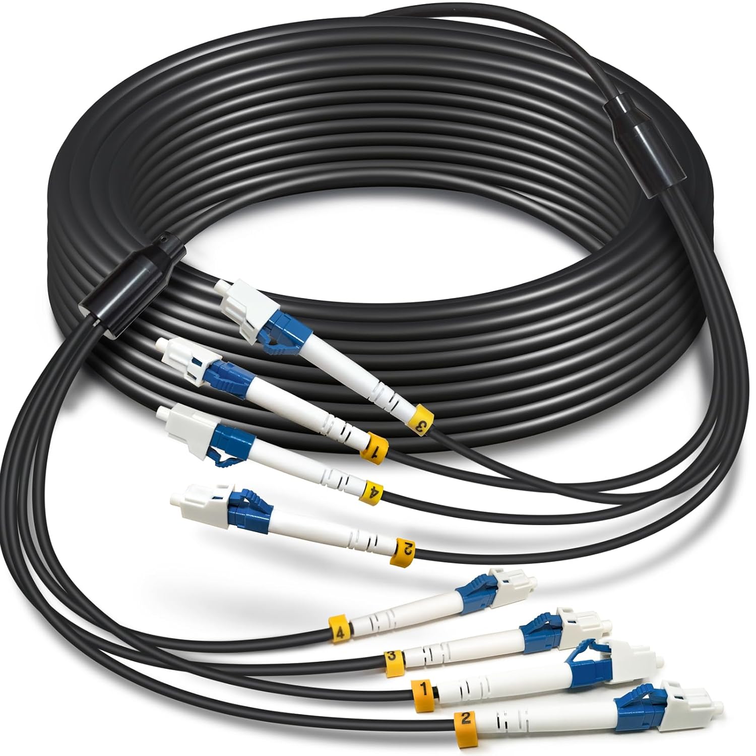 15m 4 Core Armored TPU Fiber Optic Cable for Outdoor Use