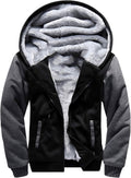 MACHLAB Men's Full Zip Fleece Hoodie Jacket - Wool Warm Thick Coat
