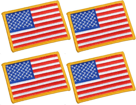Large US Flag Embroidered Patch Set