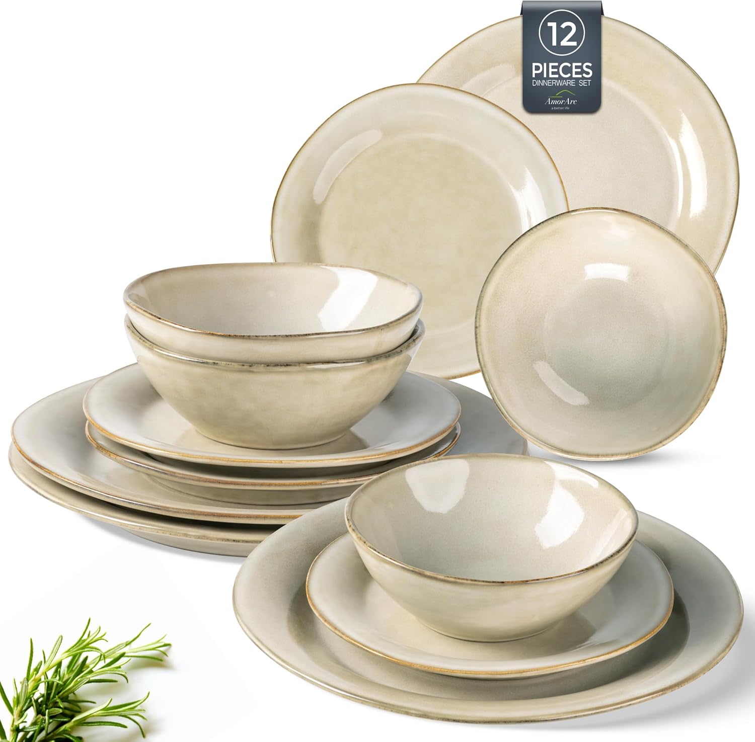 AmorArc Ceramic Dinnerware Sets: Unique Handmade Plates