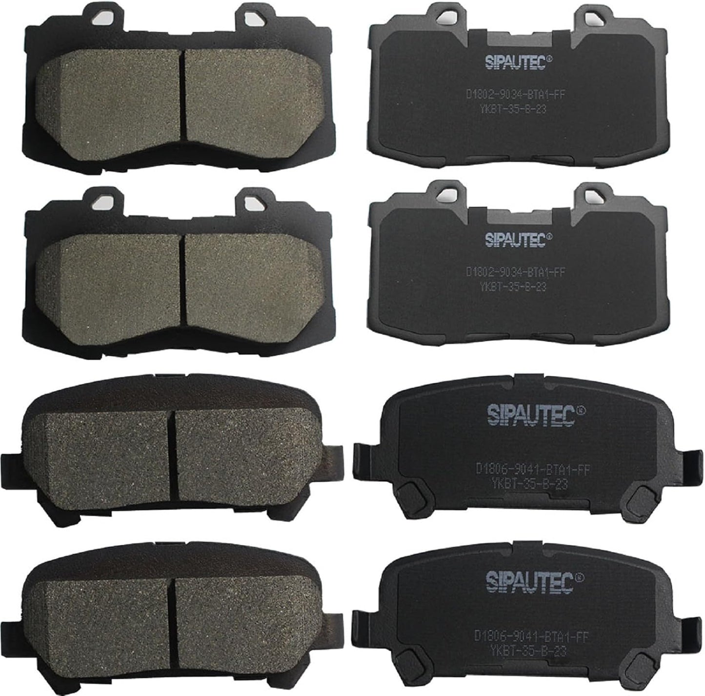 SIPAUTEC 8pcs Ceramic Disc Brake Pads for Chevrolet Colorado