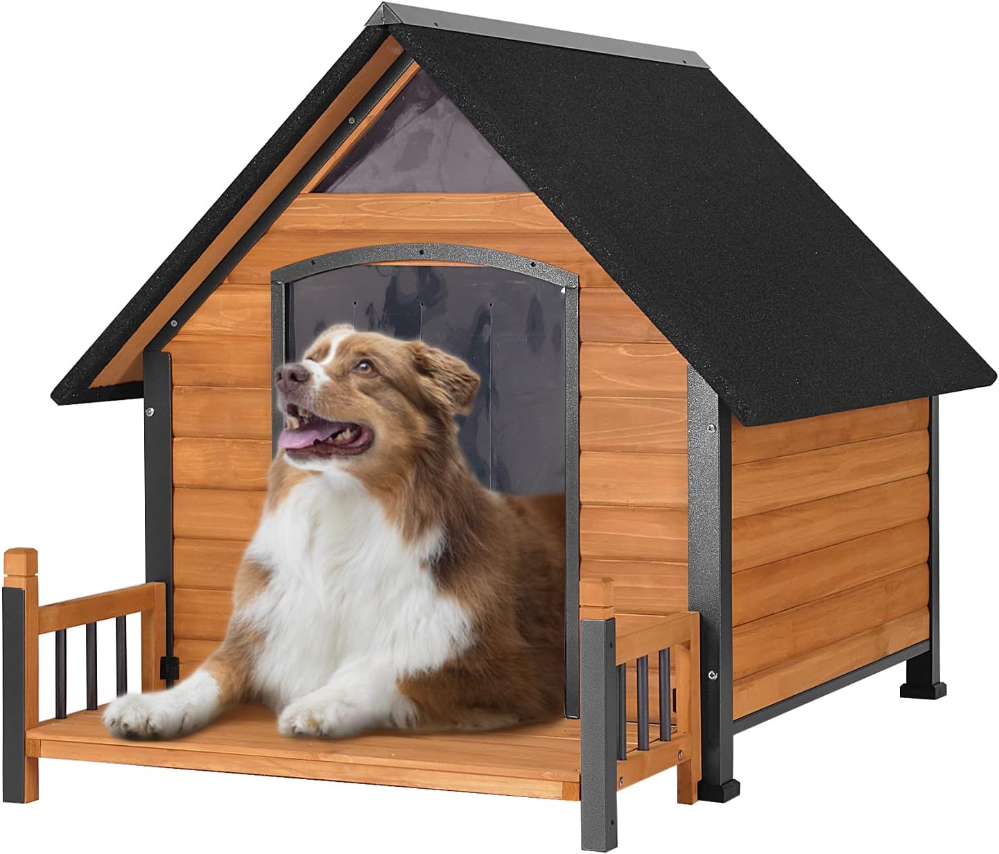 Outdoor Dog House with Insulated Liner for Large Breeds