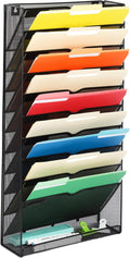 Desk File Organizer Mesh 11-Tier - Vertical Wall File Holder