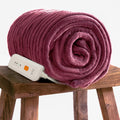 Electric Blanket Heated Throw 50in x 60in - Ribbed Faux Fur Heated