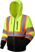 Hi-Vis Safety Sweatshirt with Reflective Strips for Work Utility