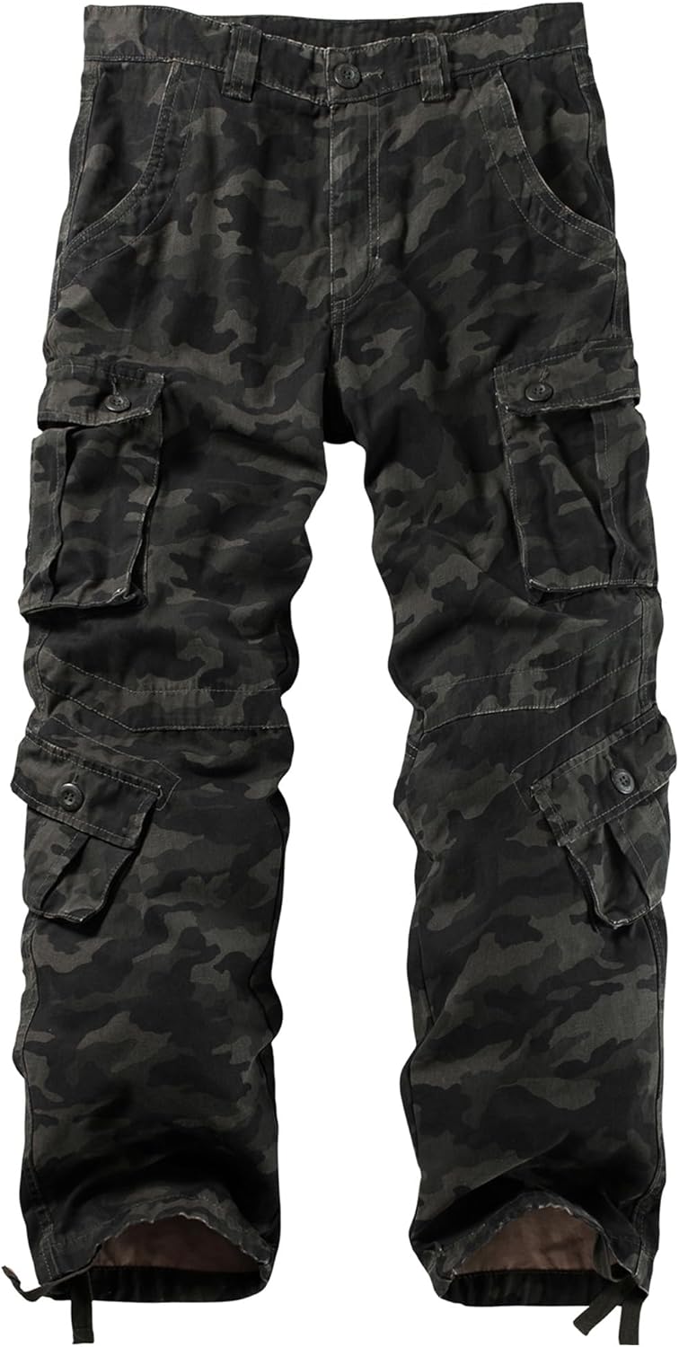 Men's Camo Cargo Tactical Pants for Outdoor Activities and Work