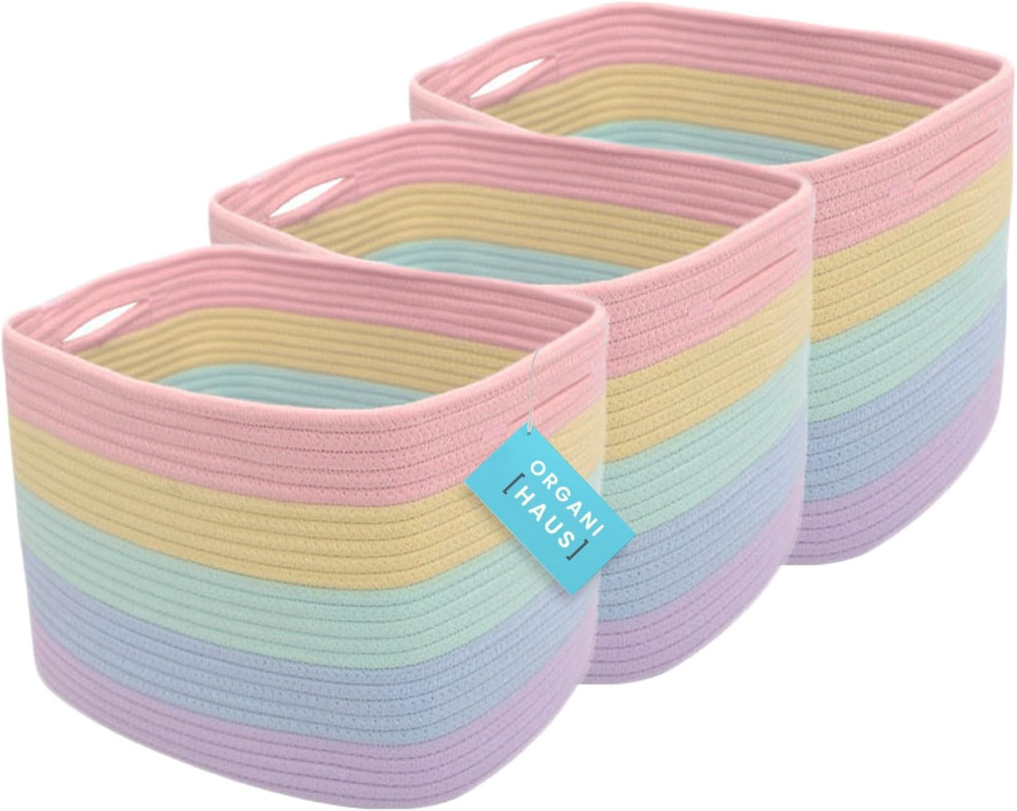 Rainbow Woven Storage Baskets for Organizing Your Home