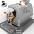Stainless Steel Cat Litter Box with Lid XL - Enclosed, Easy Clean