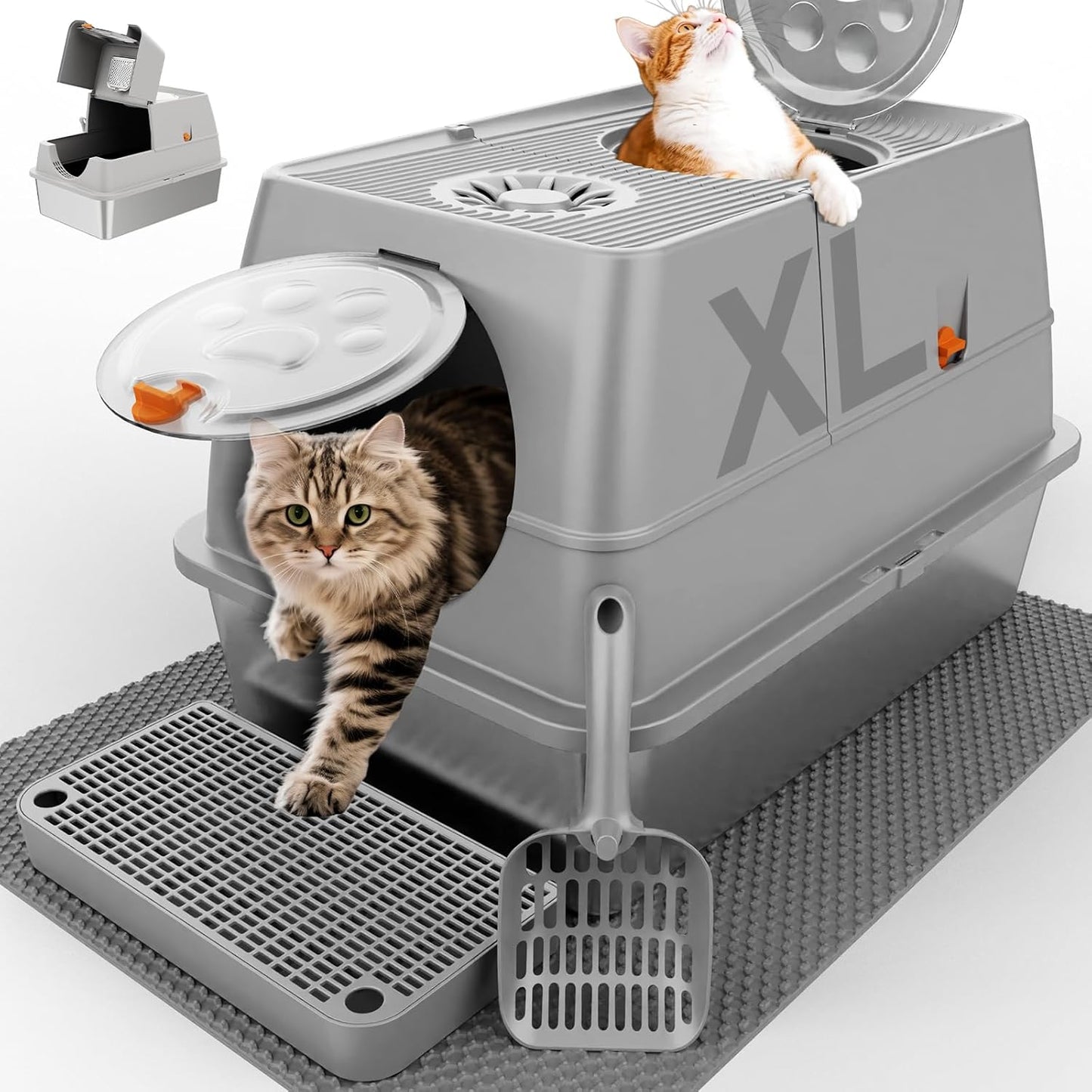 Stainless Steel Cat Litter Box XL for Easy Cleaning & Comfort