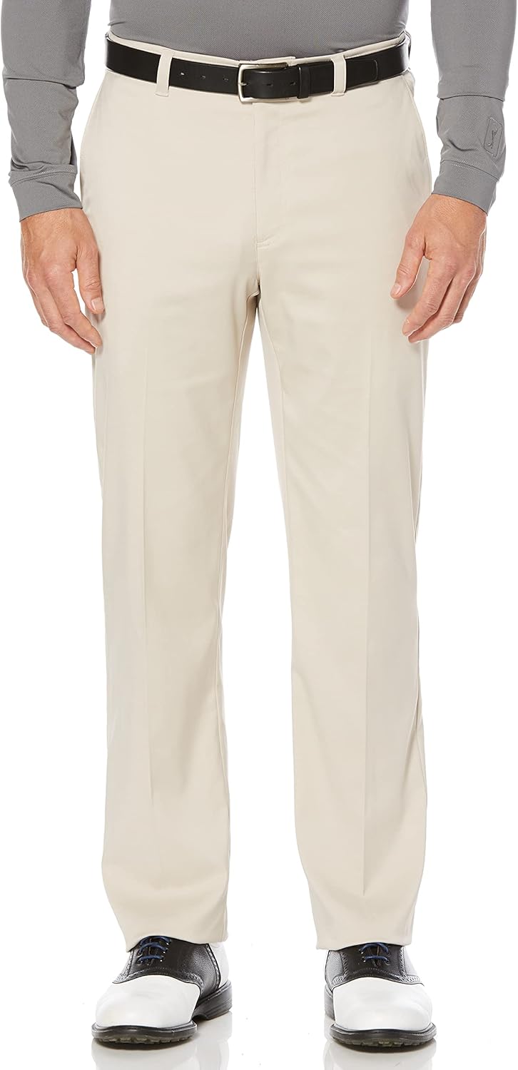 PGA TOUR Men's Flat Front Golf Pants with Active Waistband