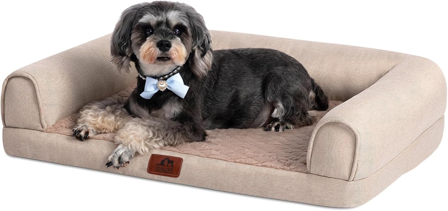 Hollypet Orthopedic Dog Bed for Medium Dogs with Supportive Foam