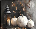 Framed Autumn Pumpkin Painting Prints on Canvas 24x36in - Rustic