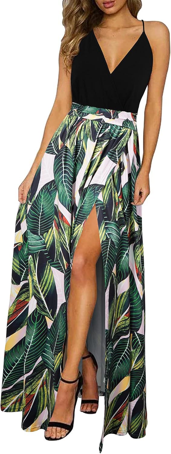Maxi Dress for Women: Flowy Floral Spaghetti Strap Sundress