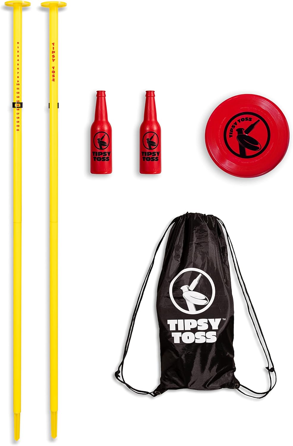 Tipsy Toss Game Set - Fun Flying Disc Bottle Drop Yard Game