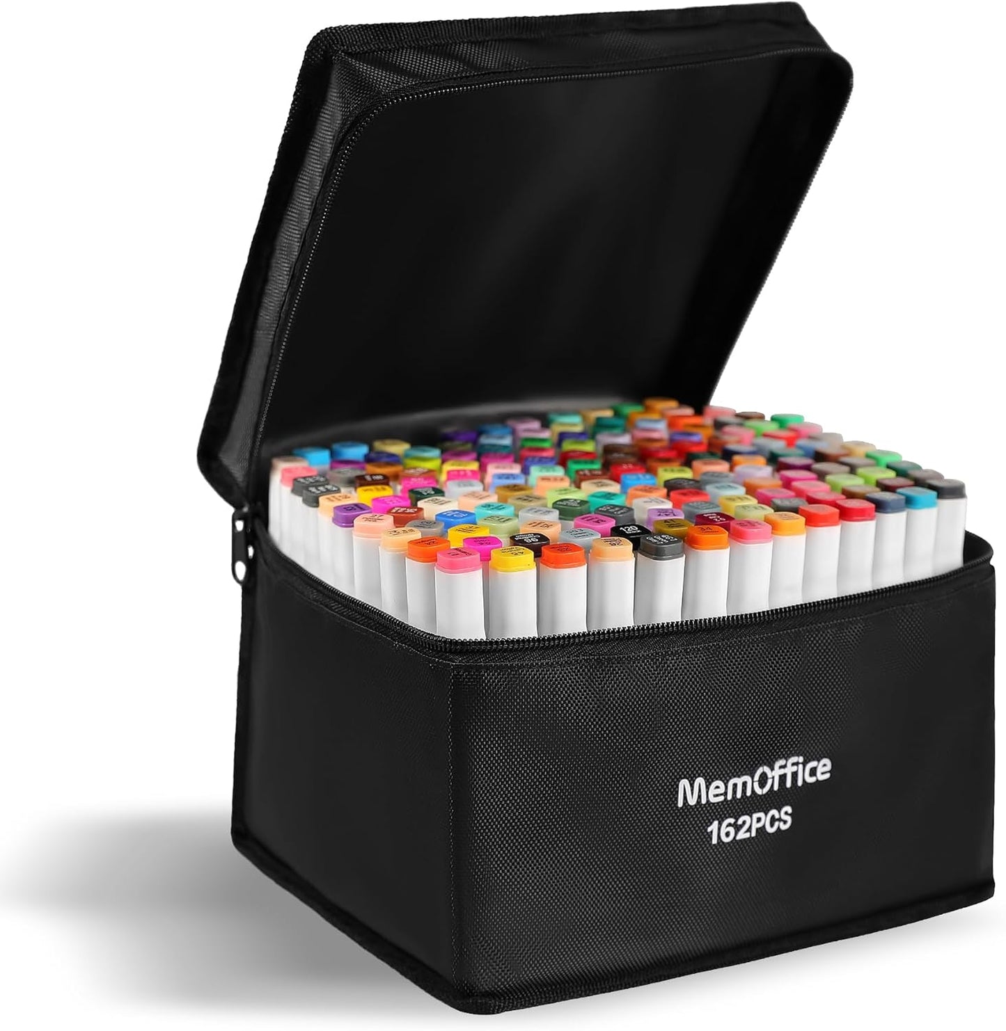 MemOffice Alcohol Markers Set - 162 Colors for Artists and Kids