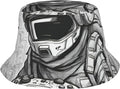 Monochrome Sketch Style Gaming Bucket Hat for Men Women - Sun