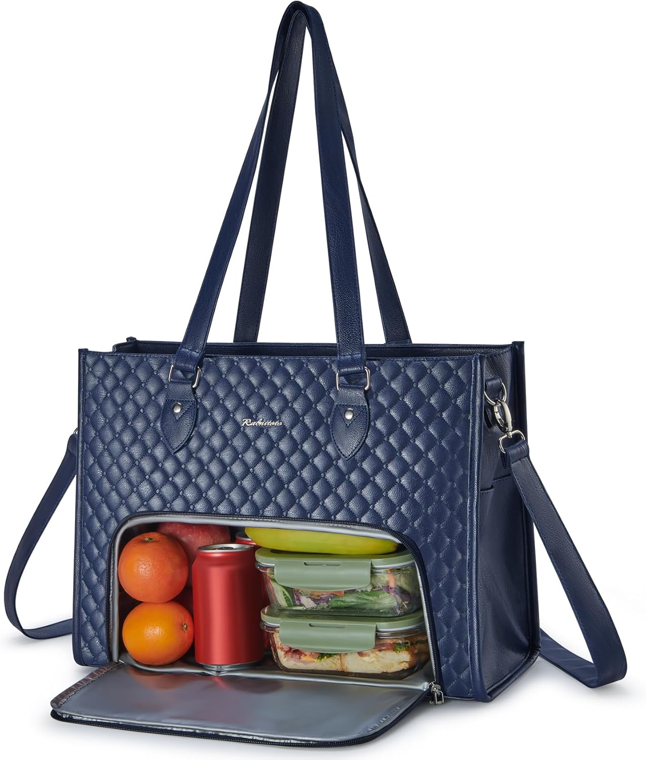 Laptop Tote Bag with Insulated Lunch Compartment for Women