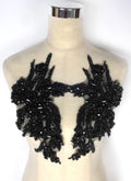 Hand-Made Beaded Rhinestones Beaded Applique for Wedding Dress - Rose