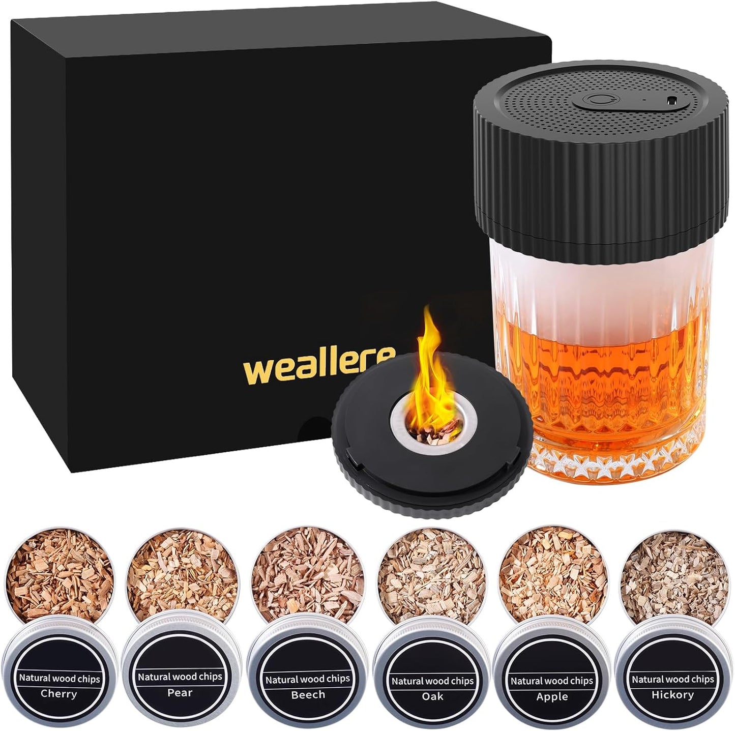 Electric Whiskey Smoker Kit - Rechargeable Cocktail Smoker Gift