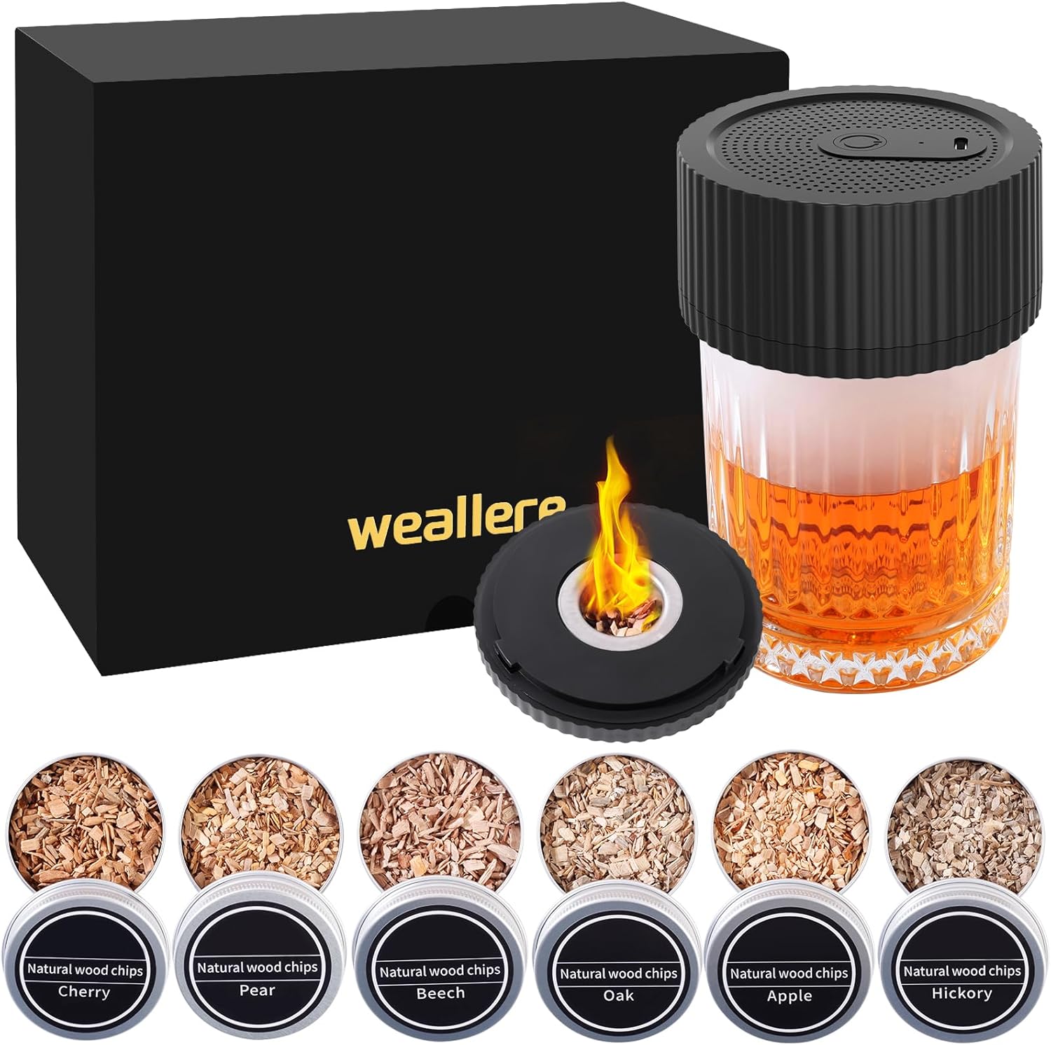 Electric Whiskey Smoker Kit - Rechargeable Cocktail Smoker Gift