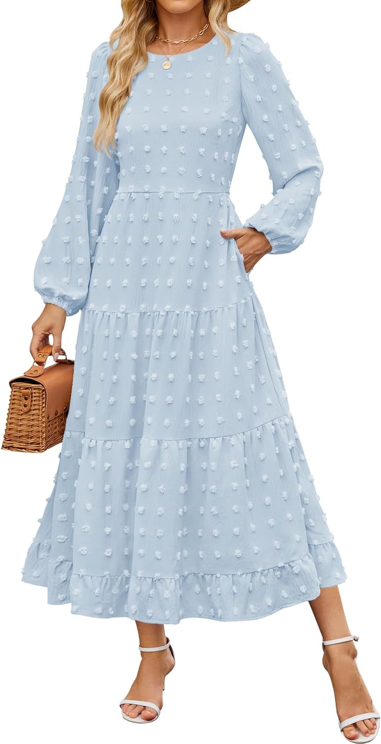 ZESICA Women's Fall Long Sleeve Maxi Dresses for Every Occasion