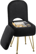 Greenstell Small Folding Vanity Stool Chair with Storage and Comfort