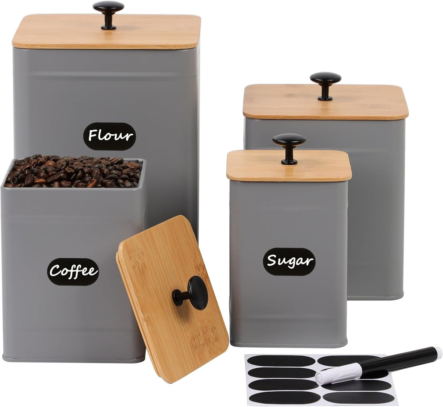 PERFNIQUE Kitchen Canisters Set of 4 for Stylish Storage