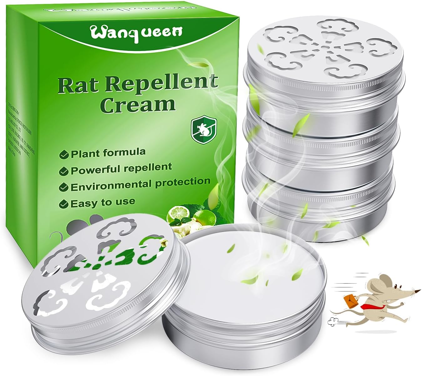 Wanqueen 4-Pack Peppermint Mouse Repellent