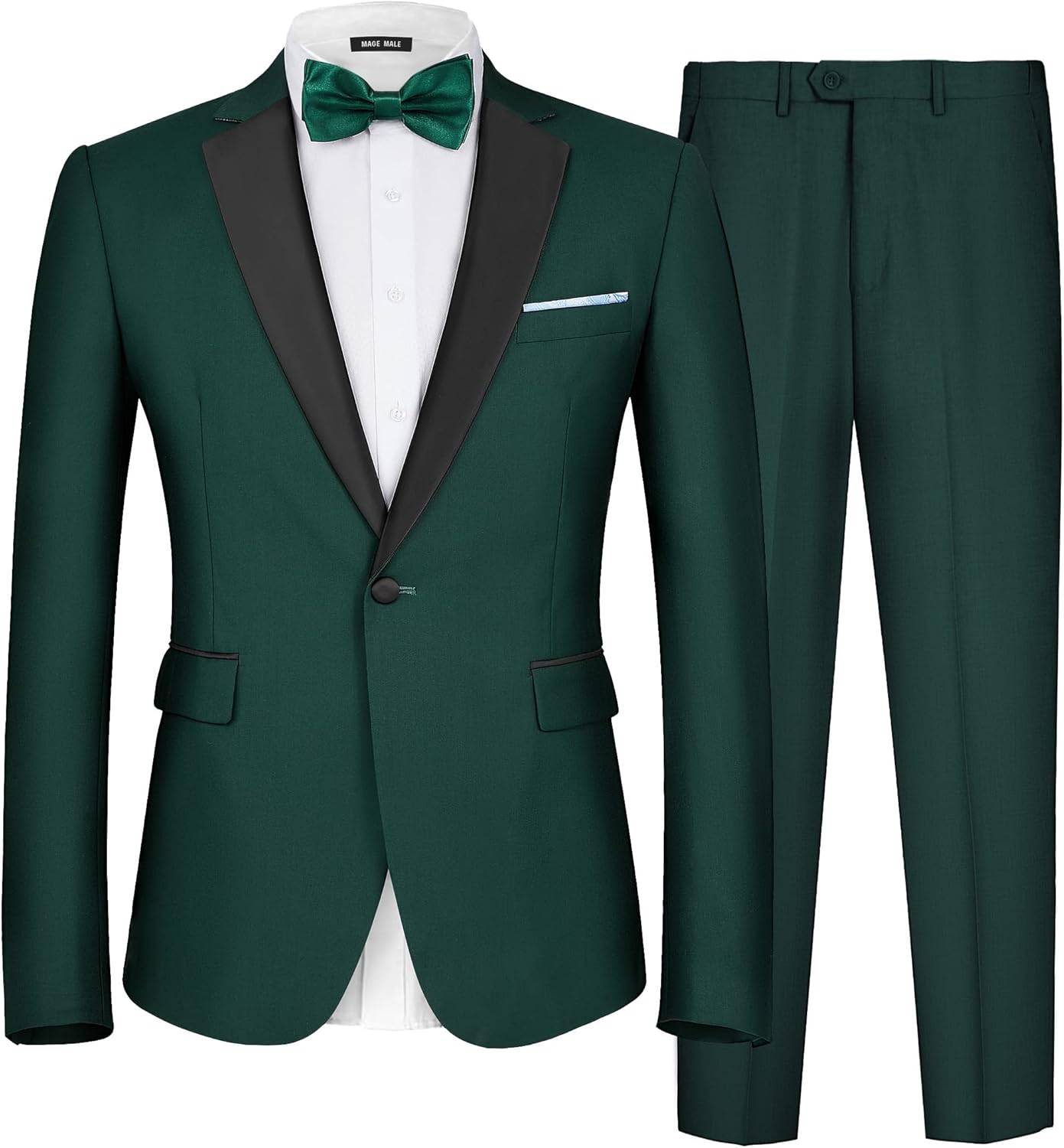 MAGE MALE Men's 2 Piece Suit Slim Fit Tuxedo for Any Occasion