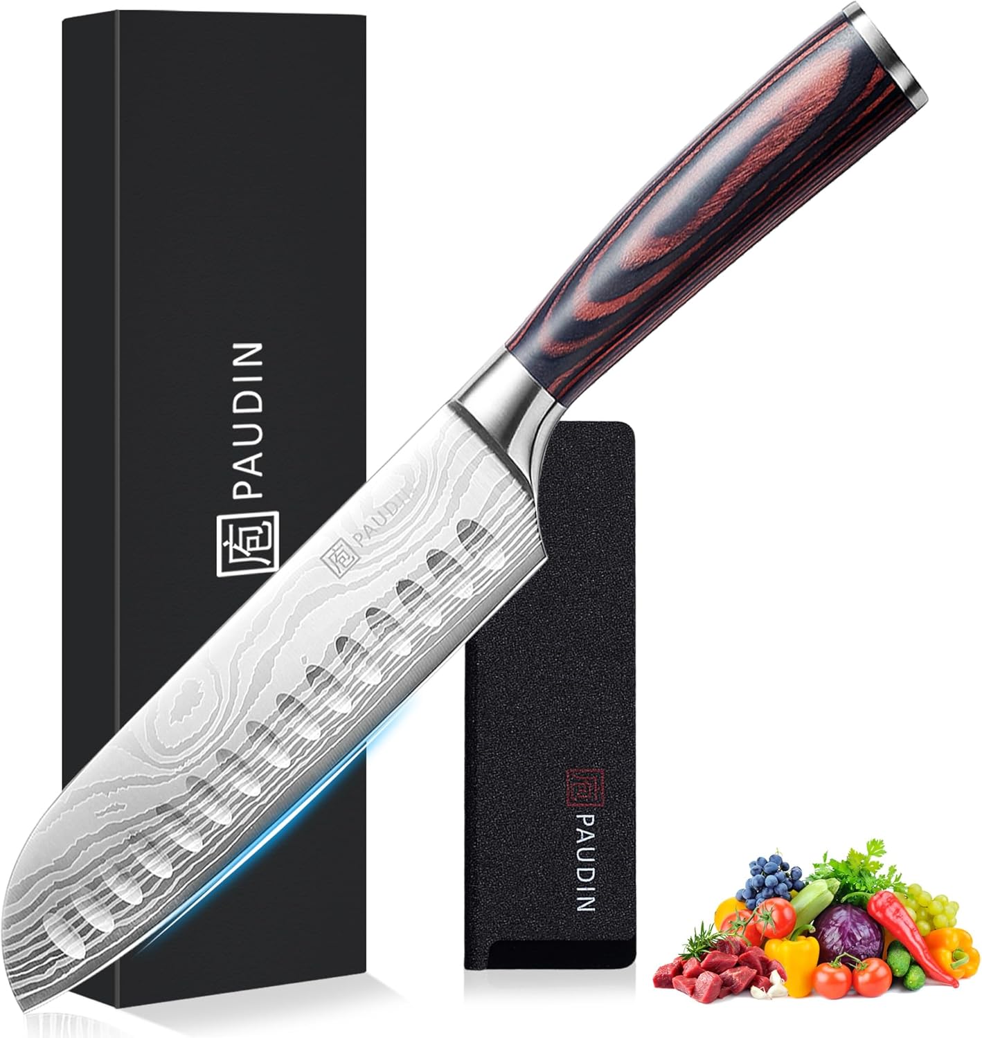 PAUDIN Santoku Knife - 7 Inch Ultra Sharp Kitchen Knife