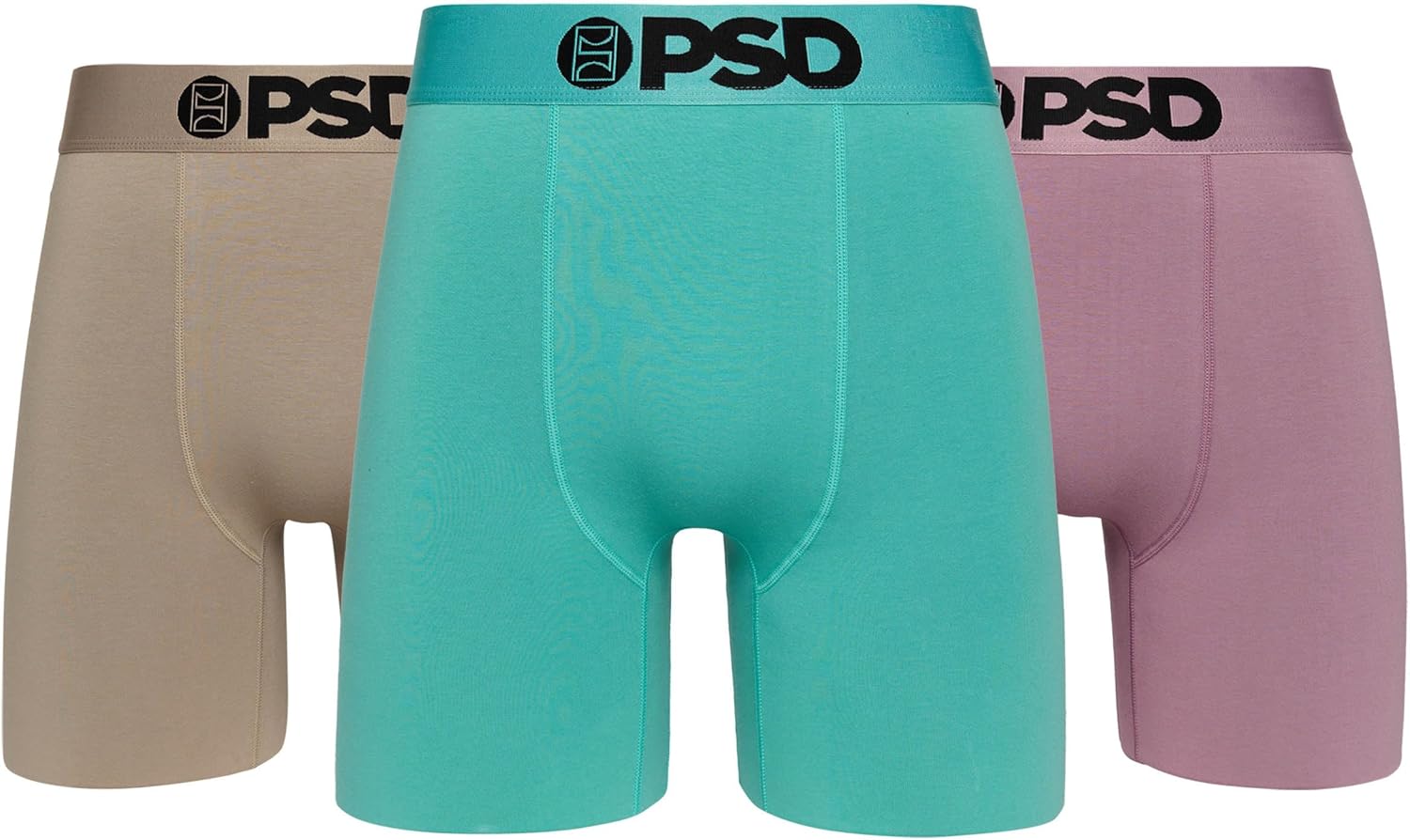 PSD Men's Basic Solid Boxer Briefs - 7 Inch Inseam Comfort