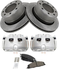 TRQ Rear Brake Pad & Rotor Kit Compatible with Dodge Ram - Complete