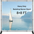 8x8 ft Heavy Duty Backdrop Banner Stand with Adjustable Telescopic