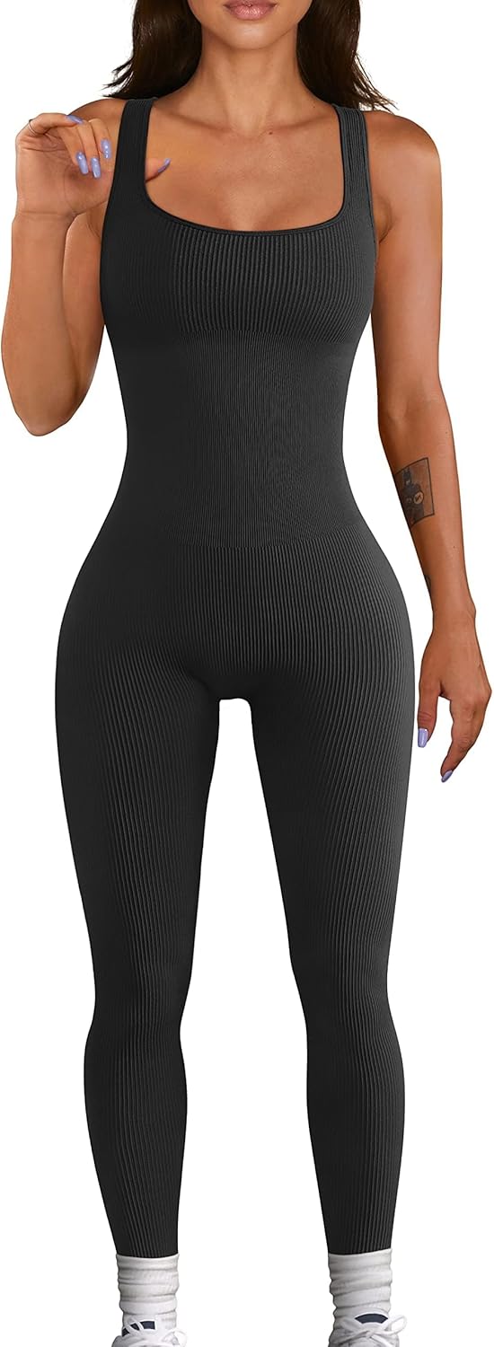 Seamless Ribbed Jumpsuit - Yoga Ready!
