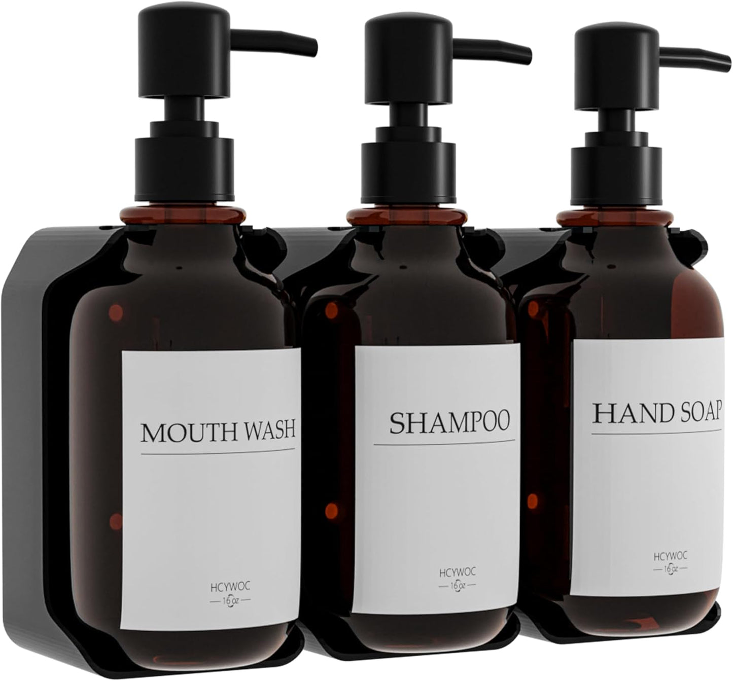 3-Chamber Shower Dispenser - 16 Labels Included