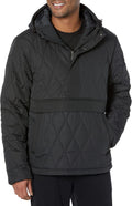 Men's Anorak Hooded Quarter-Zip Puffer Coat - Warm, Practical