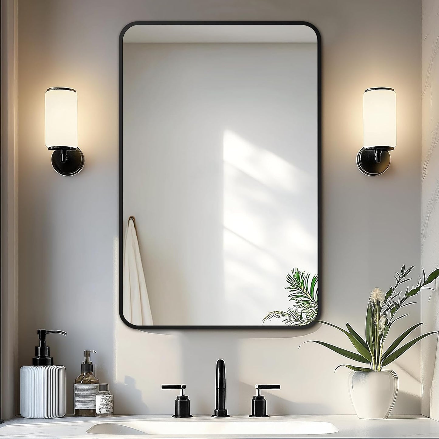 Delma Bathroom Vanity Mirror - Stylish Black Framed Design