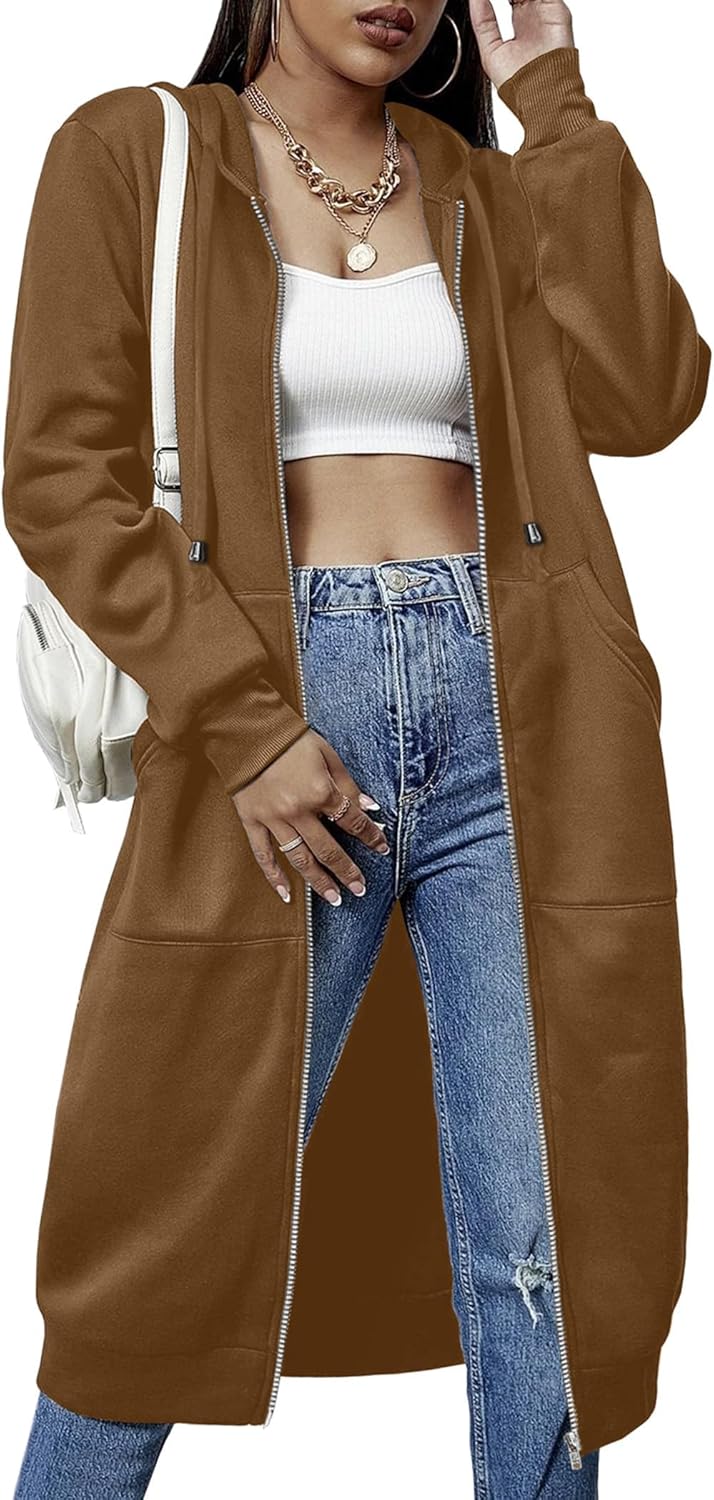 ELESOL Women Casual Zip Up Fleece Hoodies for All Seasons