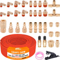 CheeMuii 100 FT 1/4 DOT Air Line with Brass Fittings Kit