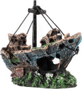 Raeasily Fish Tank Decoration Sunken Ship - Realistic Resin Ornament