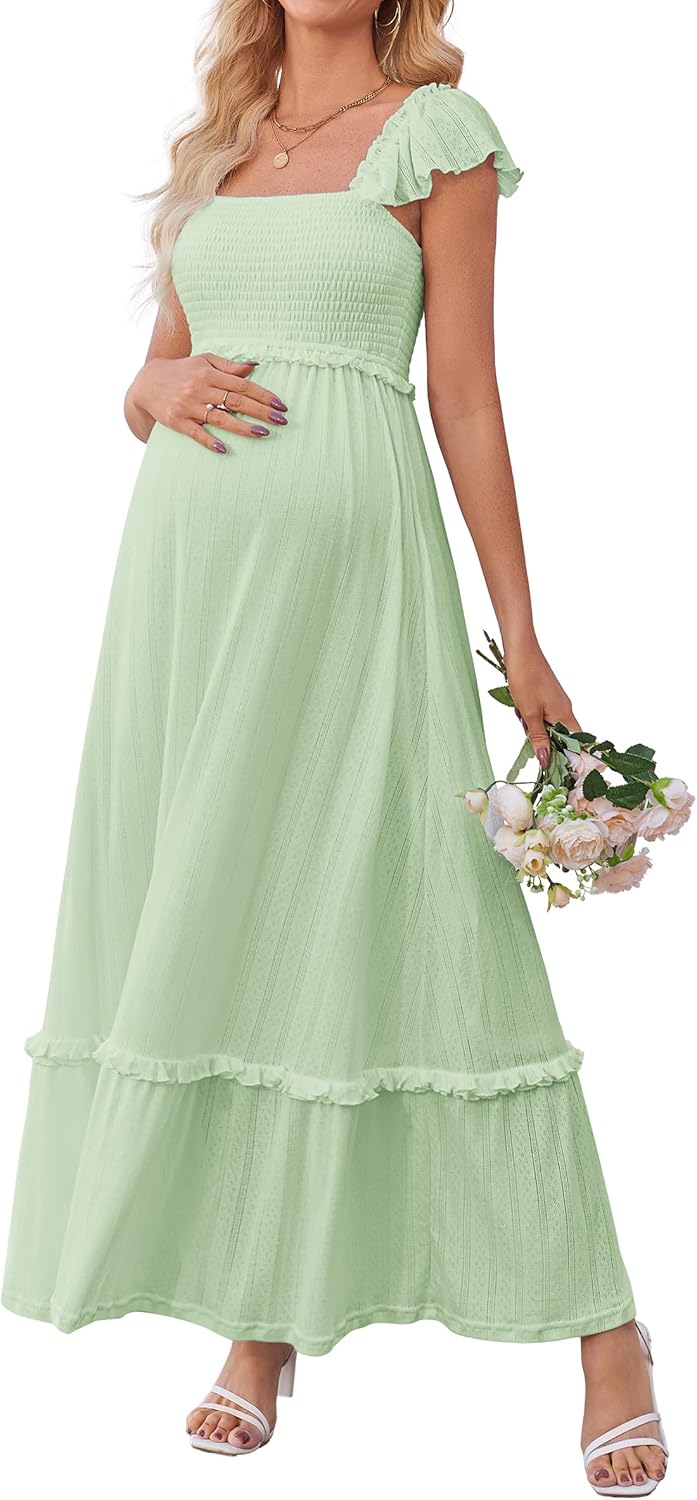 OUGES Womens Summer Maternity Dress for Photoshoots & Parties