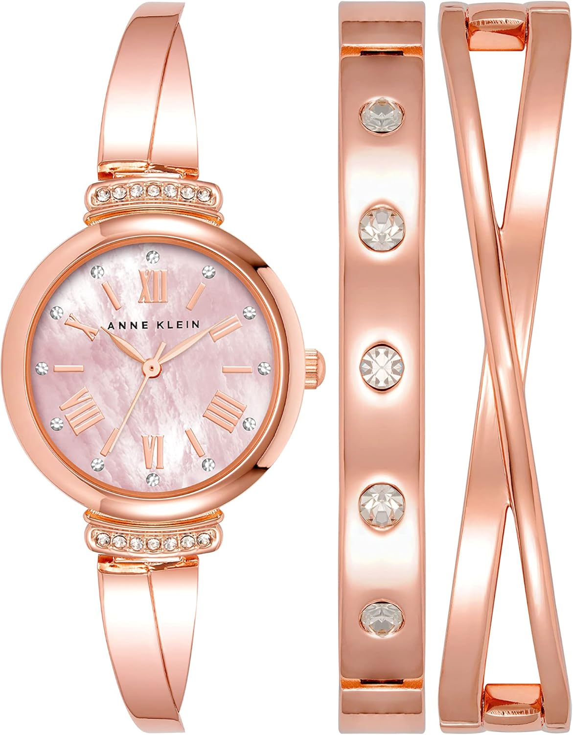Anne Klein Women's Premium Crystal Accented Bangle Watch Set Review