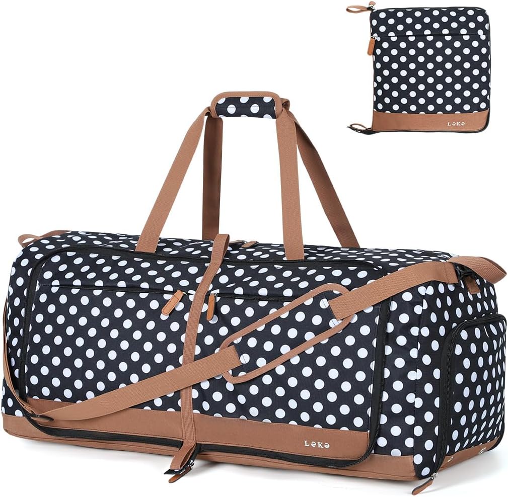 Lekesky Foldable Travel Duffel Bag for Women, 80L Capacity