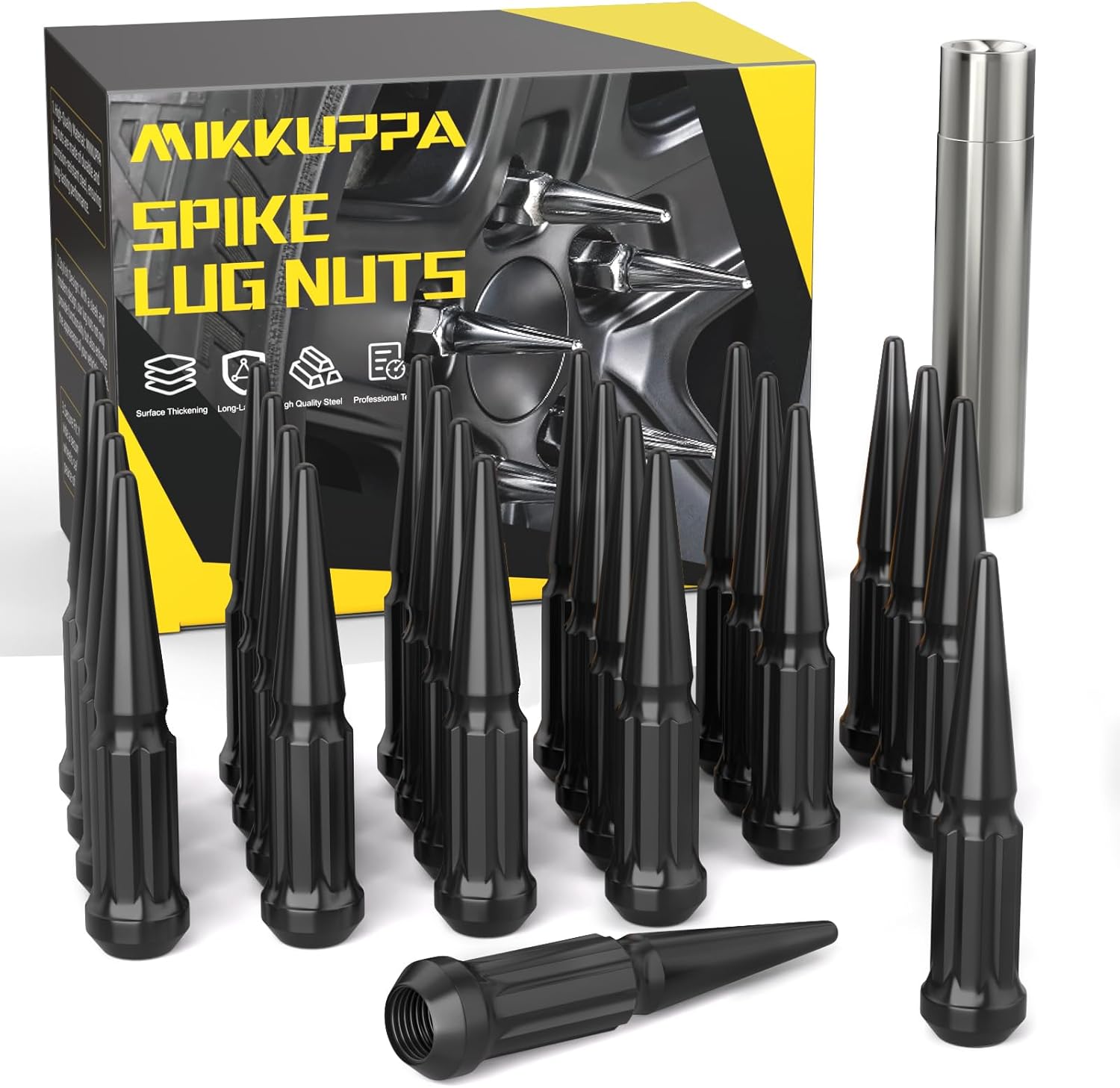 MIKKUPPA M14x1.5 Wheel Spike Lug Nuts for Chevy and Ford